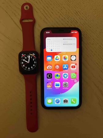 Продам Apple iPhone XR 64gb RED и Apple Watch Series 6 44mm 32gb RED