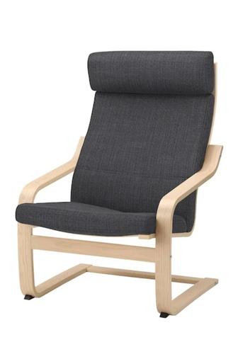 Классическое кресло IKEA Поэнг, обивка ткань, графит