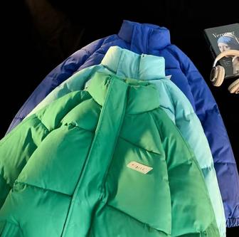 куртка пуховик, размер 46-58, крой oversize, новые. Цвет Синий, зеленый