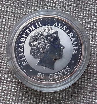 Монета Австралии, 50 центов 2003 год. Серебро 999 пробы. Сохран!!!