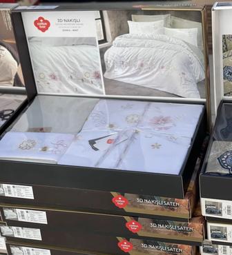 Комплект двойного пододеяльника 2-спальный с вышивкой Cotton box, наволочки