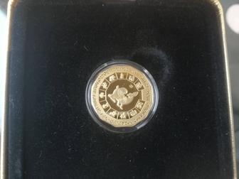 Монета год кролика коллекционная, золото 999
