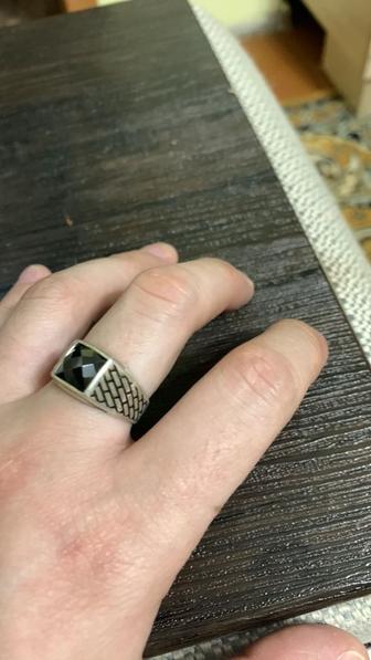 Мужское Серебряное кольцо с ониксом