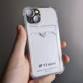 Чехол iPhone 13 Mini с карманом для карты, с доставкой по центру Алматы