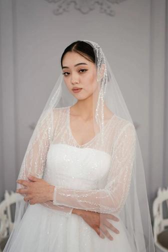 Прокат кыз узату белое пышное свадебное платье в Алматы