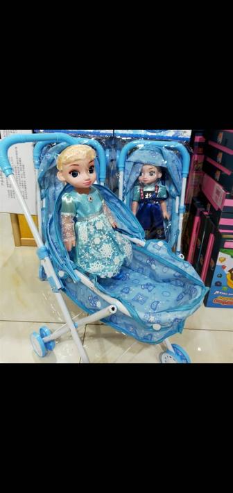 Кукла с коляской - Эльза из мультфильма Холодное сердце