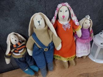 Текстильные кролики, куклы в стиле-Тильда