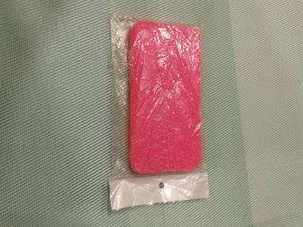 Чехол силиконовый IPhone SE розовый блестящий