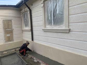 Фасадные работы, жидкий Травентин бригада из Узбекистана и местные