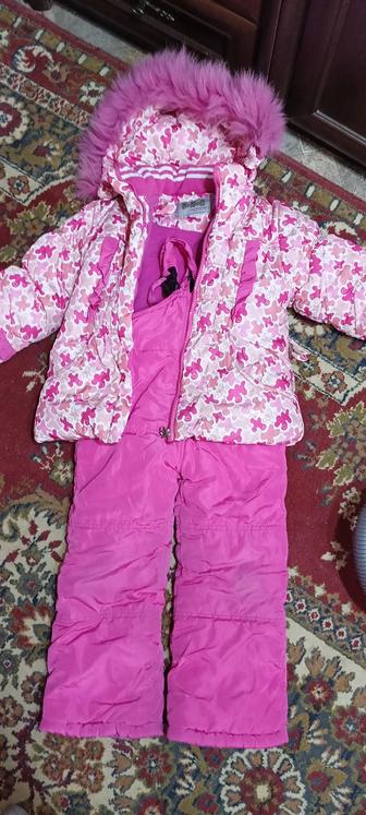 Комбинезон с курткой розовый 3-5 лет