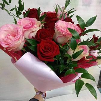 Бесплатная доставка цветы розы хризантемы гипсофила ромашки Кокшетау