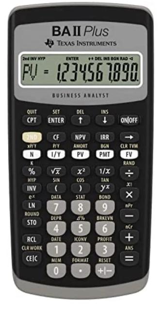 Texas Instruments BA II Plus финансовый калькулятор.