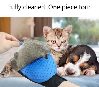Перчатка для вычесывания шерсти у животных PET BRUSH