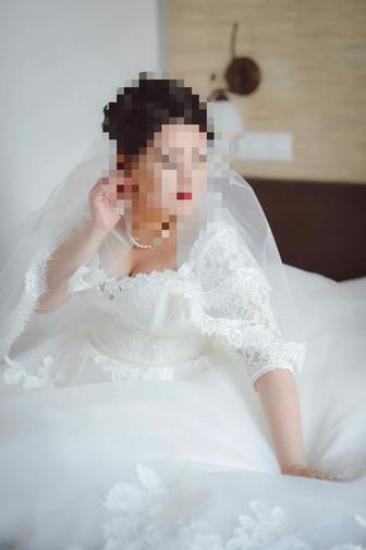 Платье свадебное 50-52 размер айвори кружево корсет