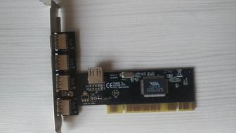 PCI USB 2.0 расширитель на 5 портов, контроллер