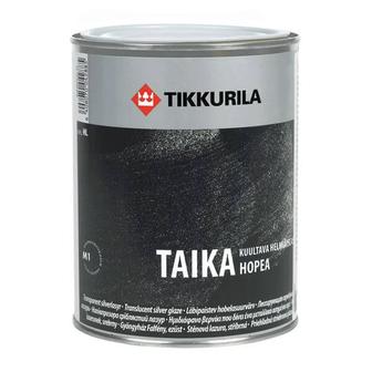 Краска акриловая перламутровая Tikkurila Taika, серебро, 0, 9 л.