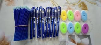 Ручка пиши стирай синего цвета, стержн, ластик