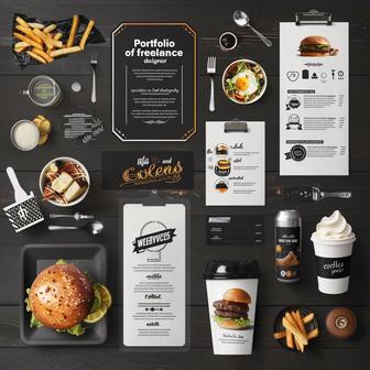 Уникальные услуги меню, фотография блюд, логотипы и Instagram управление