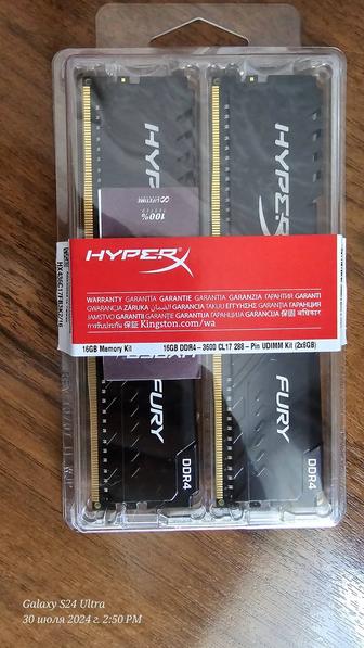 HyperX FURY Memory Black - 16GB Kit(2x8GB) - DDR4 3600MT/s XMP CL17 DIMM