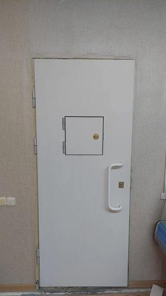 Металлическая дверь с окошком для магазина