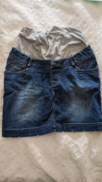 Короткая джинсовая юбка для беременных