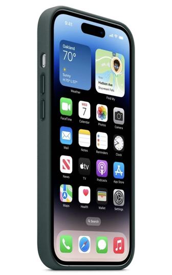 Apple Leather Case with MagSafe для Apple iPhone 14 Pro зеленый