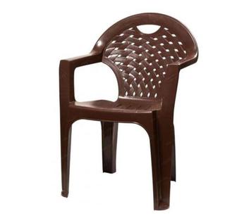 Пластиковый стол и кресло цвет коричневый