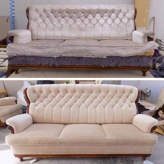 Перетяжка реставрация мягкой мебели