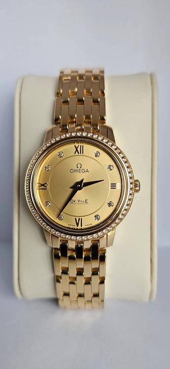 Бренд OMEGA золотые часы 750 пробы с бриллиантами