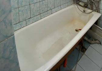 Реставрация ванн двух компонентной краской, жидким акрилом.