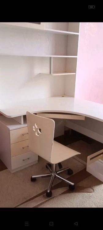 Комплект подросковый кровать 200120 ,с шкафом столик с креслом стульчиком