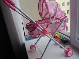 Детская игрушка коляска для девочек.розовая.новая