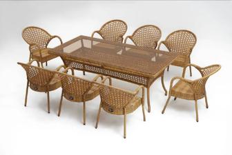 Плетёная мебель для дома и столы и стулья из ротанга ,, Милан,, 8 мест