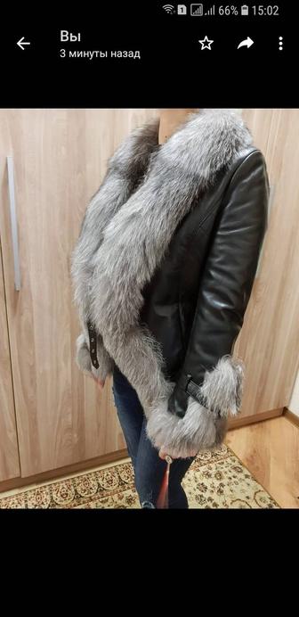 Кожаная куртка чернобурка