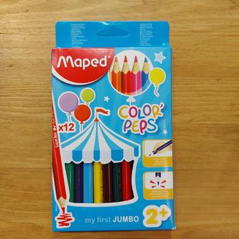 Набор цветных карандашей Maped Jumbo. 12 цветов. Карандаши Цветные.