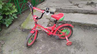 Продам 2- х колесный детский велосипед с доп. сьмными колесами