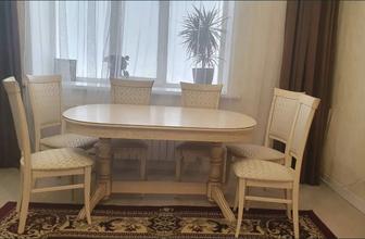 Белорусский деревянный стол и 6 стульев