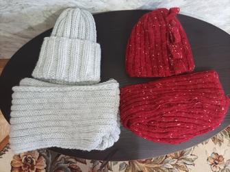 Женские зимние наборы шапка и снуд