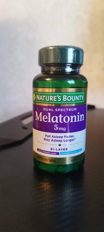 Natures Bounty, Двойной спектр, мелатонин, 5 мг, 60 двухслойных таблеток