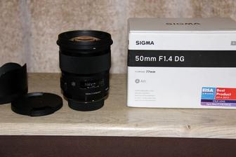 Объектив Sigma 50mm 1.4DG Art для Nikon. Почти новый. В коробке