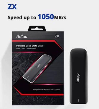 Netac 1TB Type-c USB 3.1 Мобильный твердотельный диск ZX Тонкий портативный