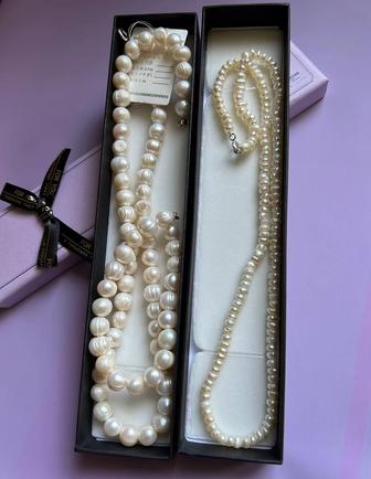 Ожерелье чокер браслет из жемчуга и серебра подарок на Новый год