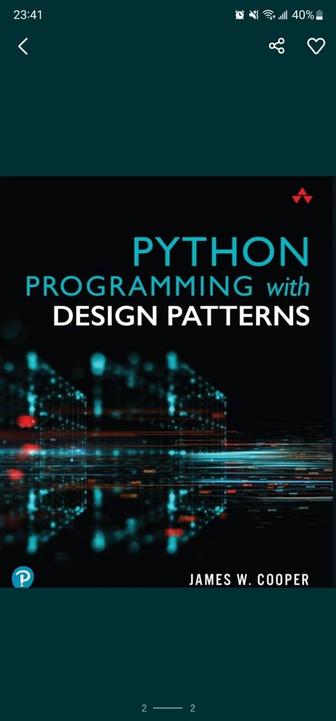 Продаю книгуPython programming with Design patterns,JAMES COOPER,Pearson