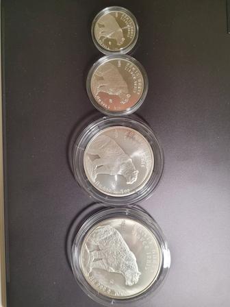 Серебряные монеты инвестиционные 1,2,5,10 унцовые барсы. Цена за лот.