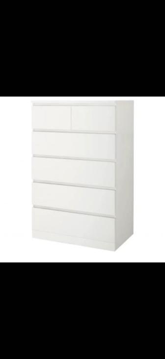 Новый комод IKEA 40403603 MALM МАЛЬМ Комод с 6 ящиками - белый 80x123 см
