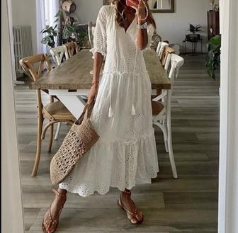 Белое платье на лето