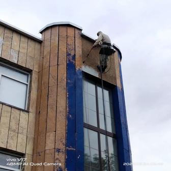Покраска крыш заборов металлоконструкций зданий фасадов Караганда