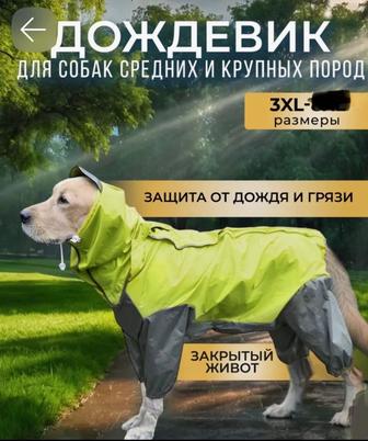 Дождевик, плащ непромокаемый для собак