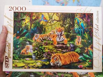 Пазл Тигры в джунглях 2000 деталей