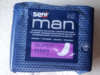 Прокладки урологические впитывающие для мужчин Seni man, в упаковке 10 штук